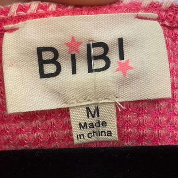 Bibi Ladies Pink Waffle Top - Picture 2 of 3